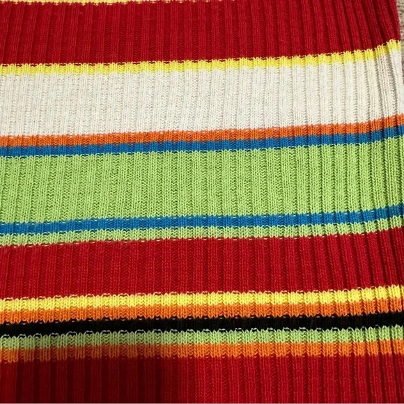 Y2K Multi-coloured striped halterneck knitted top size medium - Picture 4 of 10